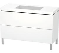 Duravit L-Cube c-bonded Ensemble vertical, 2 tiroirs, sans trop-plein, sans trou pour robinetterie, 1200x698x480mm, LC6939N8484, LC6939N8484, Colorazione: Decoro bianco super opaco