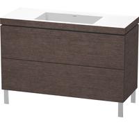 Duravit L-Cube c-bonded Ensemble vertical, 2 tiroirs, sans trop-plein, sans trou pour robinetterie, 1200x698x480mm, LC6939N7272, LC6939N7272, Colorazione: impiallacciato in vero legno di quercia scuro