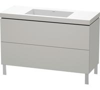 Duravit L-Cube c-bonded Ensemble vertical, 2 tiroirs, sans trop-plein, sans trou pour robinetterie, 1200x698x480mm, LC6939N0707, LC6939N0707, Colorazione: Decoro grigio cemento opaco