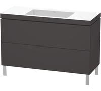 Duravit L-Cube c-bonded Ensemble vertical, 2 tiroirs, sans trop-plein, sans trou pour robinetterie, 1200x698x480mm, LC6939N8080, LC6939N8080, Colorazione: Decoro grafite super opaco