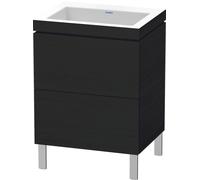 Duravit L-Cube c-bonded Ensemble vertical, 2 tiroirs, sans trop-plein, sans trou pour robinetterie, 600x698x480mm, LC6936N1616, LC6936N1616, Colorazione: Rovere nero decorativo