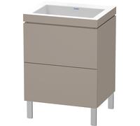 Duravit L-Cube c-bonded Ensemble vertical, 2 tiroirs, sans trop-plein, sans trou pour robinetterie, 600x698x480mm, LC6936N4343, LC6936N4343, Colorazione: Basalto opaco decoro opaco