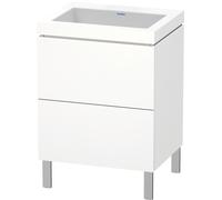 Duravit L-Cube c-bonded Ensemble vertical, 2 tiroirs, sans trop-plein, sans trou pour robinetterie, 600x698x480mm, LC6936N8484, LC6936N8484, Colorazione: Decoro bianco super opaco