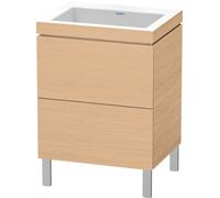 Duravit L-Cube c-bonded Ensemble vertical, 2 tiroirs, sans trop-plein, sans trou pour robinetterie, 600x698x480mm, LC6936N3030, LC6936N3030, Colorazione: Rovere naturale decorativo