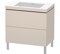 Duravit L-Cube c-bonded Ensemble vertical, 2 tiroirs, sans trop-plein, sans trou pour robinetterie, 800x698x480mm, LC6937N8383, LC6937N8383, Colorazione: Decoro Taupe Supermatt