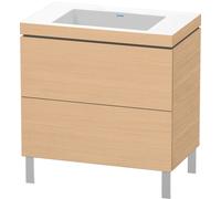 Duravit L-Cube c-bonded Ensemble vertical, 2 tiroirs, sans trop-plein, sans trou pour robinetterie, 800x698x480mm, LC6937N3030, LC6937N3030, Colorazione: Rovere naturale decorativo