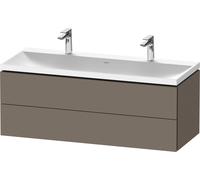 Duravit L-Cube c-shaped Ensemble suspendu, 2 tiroirs, 2 plans de toilette, sans trop-plein, 2 trous pour robinetterie, 1200x480x480mm, LC6954O90900000, LC6954O90900000, Colorazione: Flanella Grigio se