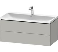 Duravit L-Cube c-shaped Ensemble suspendu, 2 tiroirs, sans trop-plein, 1 trou pour robinet, 1000x480x480mm, LC6952O07070000, LC6952O07070000, Colorazione: Decoro grigio cemento opaco
