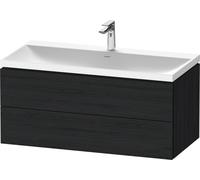 Duravit L-Cube c-shaped Ensemble suspendu, 2 tiroirs, sans trop-plein, 1 trou pour robinet, 1000x480x480mm, LC6952O16160000, LC6952O16160000, Colorazione: Rovere nero decorativo