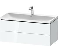 Duravit L-Cube c-shaped Ensemble suspendu, 2 tiroirs, sans trop-plein, 1 trou pour robinet, 1000x480x480mm, LC6952O85850000, LC6952O85850000, Colorazione: Laccato lucido bianco