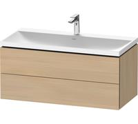 Duravit L-Cube c-shaped Ensemble suspendu, 2 tiroirs, sans trop-plein, 1 trou pour robinet, 1000x480x480mm, LC6952O71710000, LC6952O71710000, Colorazione: Rovere mediterraneo impiallacciato in vero le
