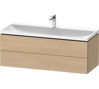 Duravit L-Cube c-shaped Ensemble suspendu, 2 tiroirs, sans trop-plein, 1 trou pour robinet, 1200x480x480mm, LC6953O71710000, LC6953O71710000, Colorazione: Rovere mediterraneo impiallacciato in vero le