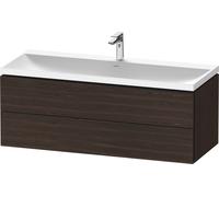 Duravit L-Cube c-shaped Ensemble suspendu, 2 tiroirs, sans trop-plein, 1 trou pour robinet, 1200x480x480mm, LC6953O69690000, LC6953O69690000, Colorazione: Noce spazzolato Impiallacciatura in vero legn
