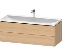 Duravit L-Cube c-shaped Ensemble suspendu, 2 tiroirs, sans trop-plein, 1 trou pour robinet, 1200x480x480mm, LC6953O30300000, LC6953O30300000, Colorazione: Rovere naturale decorativo