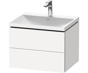 Duravit L-Cube c-shaped Ensemble suspendu, 2 tiroirs, sans trop-plein, 1 trou pour robinet, 600x480x480mm, LC6950O18180000, LC6950O18180000, Colorazione: Bianco opaco Decor bianco opaco