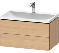 Duravit L-Cube c-shaped Ensemble suspendu, 2 tiroirs, sans trop-plein, 1 trou pour robinet, 800x480x480mm, LC6951O30300000, LC6951O30300000, Colorazione: Rovere naturale decorativo