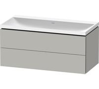 Duravit L-Cube c-shaped Ensemble suspendu, 2 tiroirs, sans trop-plein, sans trou pour robinetterie, 1000x480x480mm, LC6952N07070000, LC6952N07070000, Colorazione: Decoro grigio cemento opaco