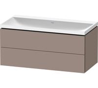 Duravit L-Cube c-shaped Ensemble suspendu, 2 tiroirs, sans trop-plein, sans trou pour robinetterie, 1000x480x480mm, LC6952N43430000, LC6952N43430000, Colorazione: Basalto opaco decoro opaco