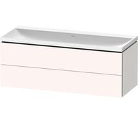 Duravit L-Cube c-shaped Ensemble suspendu, 2 tiroirs, sans trop-plein, sans trou pour robinetterie, 1200x480x480mm, LC6953N84840000, LC6953N84840000, Colorazione: Decoro bianco super opaco