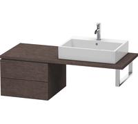 Base Duravit L-Cube Base per console, larghezza 520 mm, profondità 547 mm, 2 cassetti, Colorazione: impiallacciato in vero legno di quercia scuro spazzolato e vero legno