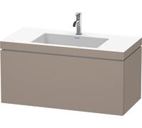 Lavabo per mobili Duravit L-Cube con base, sospeso, 100x48 cm, 1 estraibile, senza troppopieno, 1 foro per rubinetto, Colorazione: Basalto opaco decoro opaco