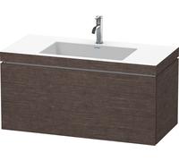 Duravit L-Cube meuble lavabo c-bonded avec socle, suspendu au mur, 100x48 cm, 1 tiroir, sans trop-plein, 1 trou pour robinet, LC6918O7272, LC6918O7272, Colorazione: impiallacciato in vero legno di que