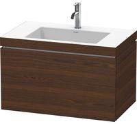 Lavabo per mobili Duravit L-Cube con base, sospeso, 80x48 cm, 1 estraibile, senza troppopieno, 1 foro per rubinetto, Colorazione: Noce spazzolato Impiallacciatura in vero legno