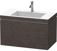 Duravit L-Cube meuble lavabo c-coller avec socle, suspendu au mur, 80x48 cm, 1 tiroir, sans trop-plein, 3 trous pour robinet, LC6917T7272, LC6917T7272, Colorazione: impiallacciato in vero legno di que