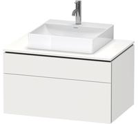 Duravit L-Cube Meuble sous-lavabo en console suspendu, avec plan de toilette en console, 2 tiroirs, 820x482x550mm, LC4880018180000, LC4880018180000, Colorazione: Bianco opaco Decor bianco opaco