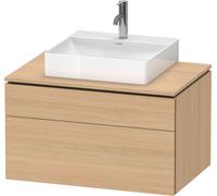 Duravit L-Cube Meuble sous-lavabo en console suspendu, avec plan de toilette en console, 2 tiroirs, 820x482x550mm, LC4880030300000, LC4880030300000, Colorazione: Rovere naturale decorativo