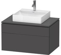 Duravit L-Cube Meuble sous-lavabo en console suspendu, avec plan de toilette en console, 2 tiroirs, 820x482x550mm, LC4880049490000, LC4880049490000, Colorazione: Grafite opaco Decor