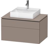 Duravit L-Cube Meuble sous-lavabo en console suspendu, avec plan de toilette en console, 2 tiroirs, 820x482x550mm, LC4880043430000, LC4880043430000, Colorazione: Basalto opaco decoro opaco