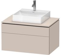 Duravit L-Cube Meuble sous-lavabo en console suspendu, avec plan de toilette en console, 2 tiroirs, 820x482x550mm, LC4880091910000, LC4880091910000, Colorazione: Taupe Matt DÃ©cor