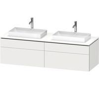Duravit L-Cube Meuble sous-lavabo en console suspendu, avec plan de toilette en console, 4 tiroirs, pour deux vasques, 1620x482x550mm, LC4873B18180000, LC4873B18180000, Colorazione: Bianco opaco Decor