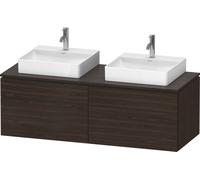 Duravit L-Cube Meuble sous-lavabo en console suspendu, avec plan de toilette en console, 4 tiroirs, pour deux vasques, 1420x482x550mm, LC4872B69690000, LC4872B69690000, Colorazione: Noce spazzolato Im