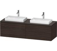 Duravit L-Cube Meuble sous-lavabo en console suspendu, avec plan de toilette en console, 4 tiroirs, pour deux vasques, 1620x482x550mm, LC4873B69690000, LC4873B69690000, Colorazione: Noce spazzolato Im