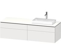 Duravit L-Cube Meuble sous-lavabo en console suspendu, avec plan de toilette en console, 4 tiroirs, vasque à droite, 1620x482x550mm, LC4871R84840000, LC4871R84840000, Colorazione: Decoro bianco super 