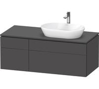 Duravit L-Cube Meuble sous-lavabo en console suspendu, avec plan de toilette en console, 4 tiroirs, vasque à droite, 1220x482x550mm, LC4874049490000, LC4874049490000, Colorazione: Grafite opaco Decor