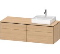 Duravit L-Cube Meuble sous-lavabo en console suspendu, avec plan de toilette en console, 4 tiroirs, vasque à droite, 1420x482x550mm, LC4870R30300000, LC4870R30300000, Colorazione: Rovere naturale deco