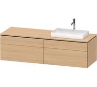 Duravit L-Cube Meuble sous-lavabo en console suspendu, avec plan de toilette en console, 4 tiroirs, vasque à droite, 1620x482x550mm, LC4871R30300000, LC4871R30300000, Colorazione: Rovere naturale deco