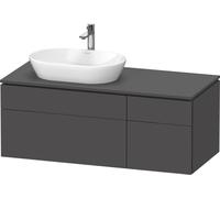 Duravit L-Cube Meuble sous-lavabo en console suspendu, avec plan de toilette en console, 4 tiroirs, vasque à gauche, 1220x482x550mm, LC4876049490000, LC4876049490000, Colorazione: Grafite opaco Decor