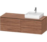 Duravit L-Cube Meuble sous-lavabo en console suspendu, avec plan de toilette en console, 4 tiroirs, vasque à droite, 1420x482x550mm, LC4870R79790000, LC4870R79790000, Colorazione: Decorazione naturale
