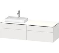 Duravit L-Cube Meuble sous-lavabo en console suspendu, avec plan de toilette en console, 4 tiroirs, vasque à gauche, 1620x482x550mm, LC4871L18180000, LC4871L18180000, Colorazione: Bianco opaco Decor b