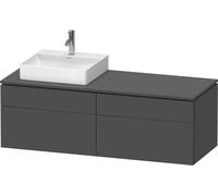 Duravit L-Cube Meuble sous-lavabo en console suspendu, avec plan de toilette en console, 4 tiroirs, vasque à gauche, 1420x482x550mm, LC4870L49490000, LC4870L49490000, Colorazione: Grafite opaco Decor