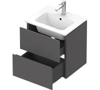 Mobiletto Duravit L-Cube a parete Compact, 2 cassetti, larghezza: 520mm, per Me by Starck 233653, Colorazione: Grafite opaco Decor