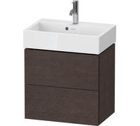 Mobiletto Duravit L-Cube a parete Compact, 2 cassetti, larghezza: 584mm, per Vero Air 236860, Colorazione: impiallacciato in vero legno di quercia scuro spazzolato e vero legno