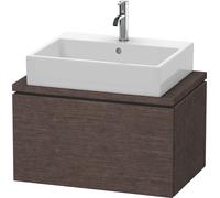 Duravit L-Cube Meuble sous-lavabo pour console, Compact, suspendu, 1 tiroir, 720x400x477mm, LC580107272, LC580107272, Colorazione: impiallacciato in vero legno di quercia scuro spazzolato e vero legno