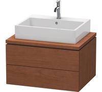 Duravit L-Cube meuble sous-lavabo pour console, largeur 720mm, profondeur 547mm, 2 tiroirs, LC581601313, LC581601313, Colorazione: impiallacciatura in vero legno di noce americano