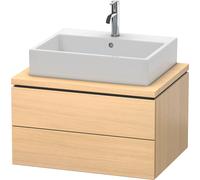 Duravit L-Cube Meuble sous-lavabo pour console, suspendu, 2 tiroirs, 720x400x547mm, LC581607171, LC581607171, Colorazione: Rovere mediterraneo impiallacciato in vero legno