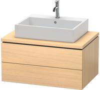 Duravit L-Cube Meuble sous-lavabo pour console, suspendu, 2 tiroirs, 820x400x547mm, LC581707171, LC581707171, Colorazione: Rovere mediterraneo impiallacciato in vero legno